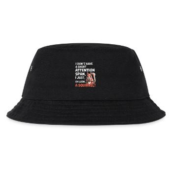 ADHS? Oh schau, ein Eichhörnchen! - Kinder Bucket Hat - Schwarz - Vorne