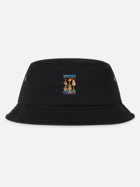 Border Collie - Kinder Bucket Hat - Schwarz