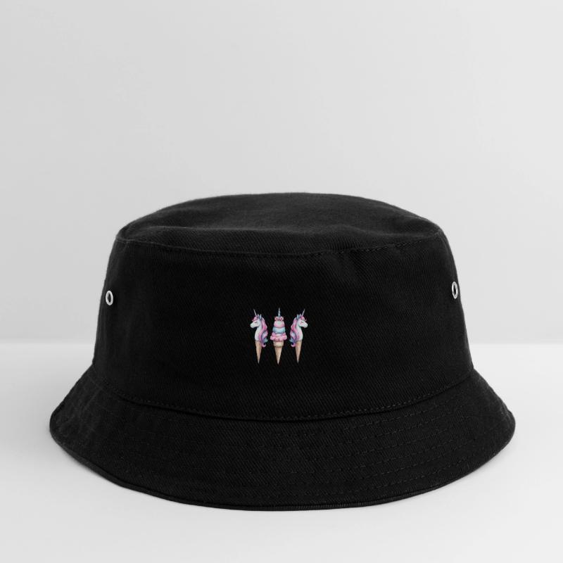 Retro Einhörner Eis Eiskreme Eiscrem Kinder Kind Kinder Bucket Hat