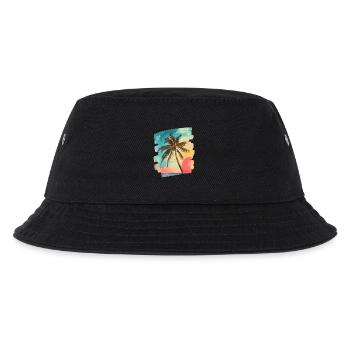 Beach Palm Trees Sunset Summer - Kids’ Bucket Hat - black - Front