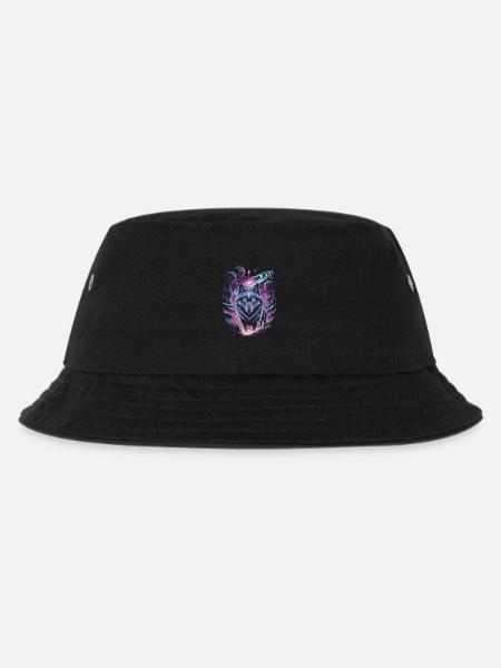 Mystischer Wolf - Kinder Bucket Hat - Schwarz