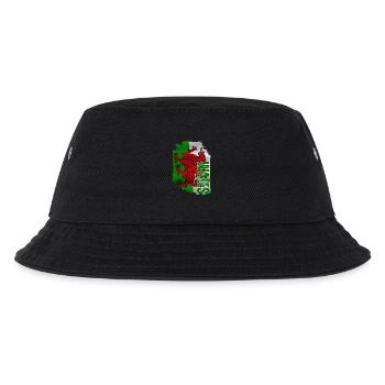 Vertikale walisische Flagge, walisischer Stolz - Kinder Bucket Hat - Schwarz - Vorne