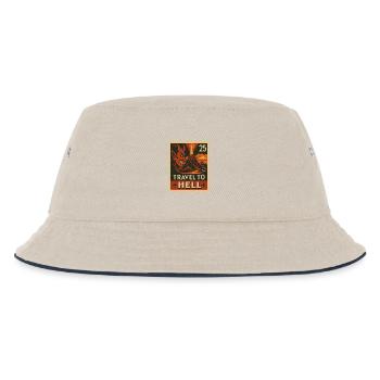 Teuflische Reise zur Hölle als Briefmarke - Kinder Bucket Hat - Natur/Navy - Vorne