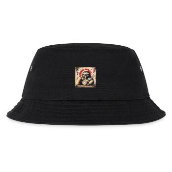 Ramen Sloth Grunge Poster Style - Kids’ Bucket Hat - black - Front