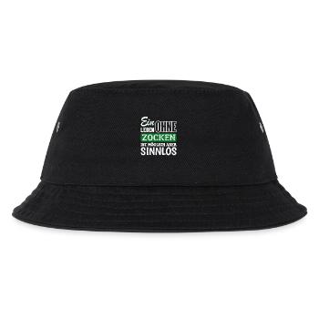 Ein Leben ohne Zocken ist möglich aber sinnlos - Kinder Bucket Hat - Schwarz - Vorne