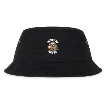 Faultier Langsamkeit ist mein Tempo Shirt - Kinder Bucket Hat - Schwarz - Vorne