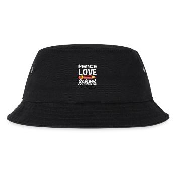 Peace Love School Counselor Artwork - Kids’ Bucket Hat - black - Front