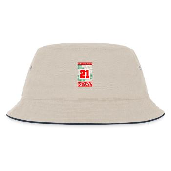 Familie 21 Jahre Geburtstag Monate Stunden - Kinder Bucket Hat - Natur/Navy - Vorne