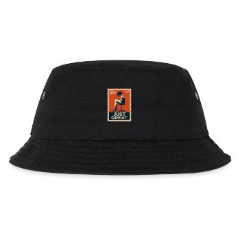 Nachdenkliche Frau auf Hocker Retro Look: Na Toll - Kinder Bucket Hat - Schwarz - Vorne