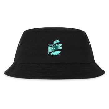 Vintage Bahamas Blaue Palmen & Schnellboot Design - Kinder Bucket Hat - Schwarz - Vorne