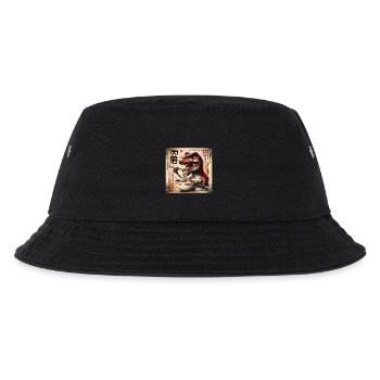 Ramen T Rex Dinosaur Grunge Poster Style - Kids’ Bucket Hat - black - Front