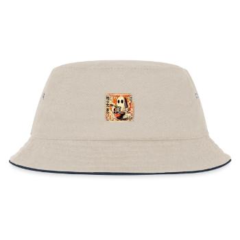 Ramen Ghost Grunge Poster Style - Kids’ Bucket Hat - ecru/navy - Front