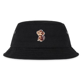 Affe Süsses Äffchen Geschenk für Affenfans - Kinder Bucket Hat - Schwarz - Vorne