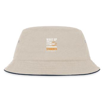 Wake Up, Drink, Coffee, School Counselor - Kids’ Bucket Hat - ecru/navy - Front