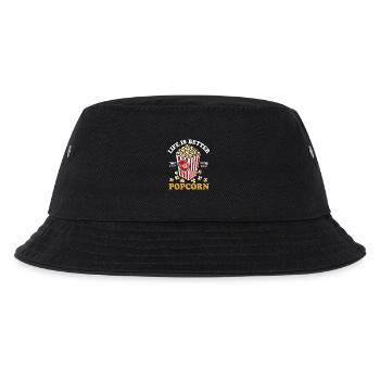 Life is better with Popcorn - knusprig & lecker - Kinder Bucket Hat - Schwarz - Vorne