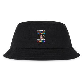Kita Abgänger Erste Klasse Einschulung Schulkind - Kinder Bucket Hat - Schwarz - Vorne