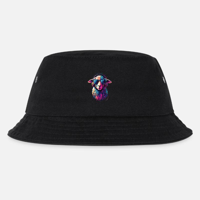 Schaf Lamm Schäfchen Hausschaf Schäfer Süße Schafe - Kinder Bucket Hat - Schwarz