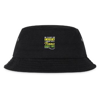 In Notfall Tennis Schläger Erst Retten Tennis - Kinder Bucket Hat - Schwarz - Vorne