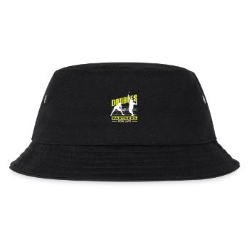 Doppel Tennis Spieler Fürs Leben - Kinder Bucket Hat - Schwarz - Vorne