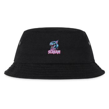 T-Rex Scream Retro Dinosaur Art - Kids’ Bucket Hat - black - Front