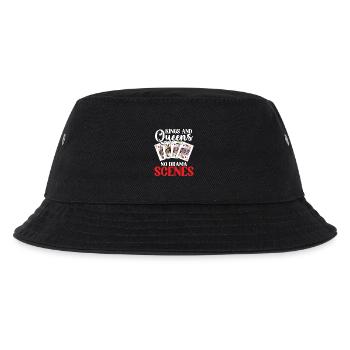 Pinochle Trick Taking Game Drama King Queen - Kinder Bucket Hat - Schwarz - Vorne