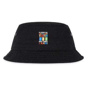 Kita Abgänger Erste Klasse Einschulung Schulkind - Kinder Bucket Hat - Schwarz - Vorne