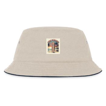 Surf Paradies Retro Design - Kinder Bucket Hat - Natur/Navy - Vorne