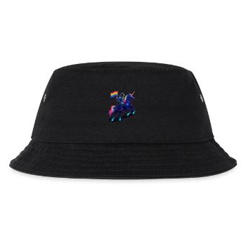 Astronaute sur licorne avec drapeau arc-en-ciel - Bob Enfant - noir - Devant