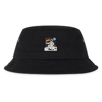 Abenteuerlustiger Astronaut Mit Deutscher Flagge - Kinder Bucket Hat - Schwarz - Vorne
