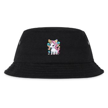 Einhorn Kinder Mädchen Jungen Eis Eiskrem - Kinder Bucket Hat - Schwarz - Vorne