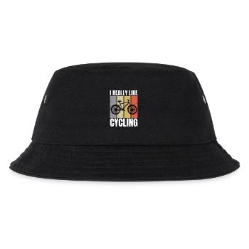 I Really Like Cycling Retro Loves Cycling Cyclist  - Kinder Bucket Hat - Schwarz - Vorne