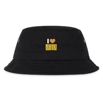 I Love Waffles and Jesus Funny Faith Saying - Kids’ Bucket Hat - black - Front