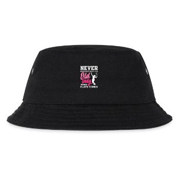 Unterschätze Niemals Eine Alte Dame Die Tennis - Kinder Bucket Hat - Schwarz - Vorne
