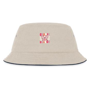 Axolotl Halloween Groovy Devil Spooky Season - Kids’ Bucket Hat - ecru/navy - Front