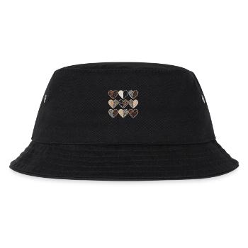 Leopard Muster Herzdesign - Kinder Bucket Hat - Schwarz - Vorne