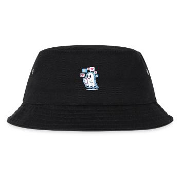 Cute ghost with smartphone - Kids’ Bucket Hat - black - Front