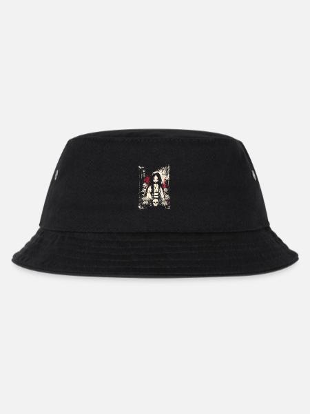 Creepy Manga Girl mit Kimono und Totenkopf - Kinder Bucket Hat - Schwarz