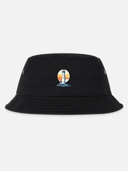 Leuchtturm im Sonnenuntergang - Kinder Bucket Hat - Schwarz