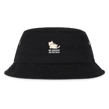 Katzenmotiv mit selbstbewusstem Spruch - Kinder Bucket Hat - Schwarz - Vorne