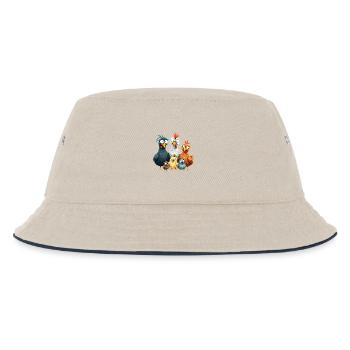 Colorful Chicken Group Comedy Design - Kids’ Bucket Hat - ecru/navy - Front
