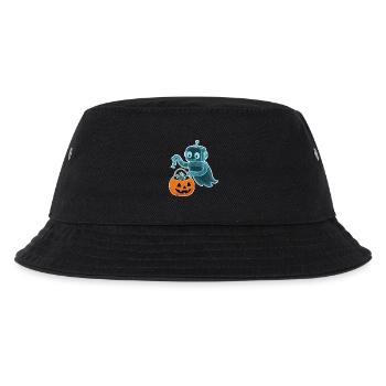 Gespenstischer Minibot mit Kürbiskorb - Kinder Bucket Hat - Schwarz - Vorne