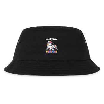 Malle HÄNDE WEG! Anti Flirt Party Outfit - Kinder Bucket Hat - Schwarz - Vorne
