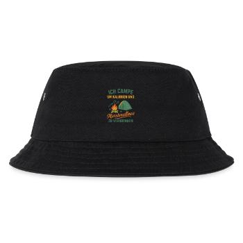 Ich Campe Um Kalorien Zu Verbrennen Camping Urlaub - Kinder Bucket Hat - Schwarz - Vorne