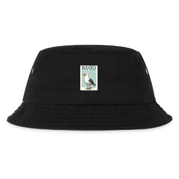 Wanted Möwe Mit Pommes - Kinder Bucket Hat - Schwarz - Vorne