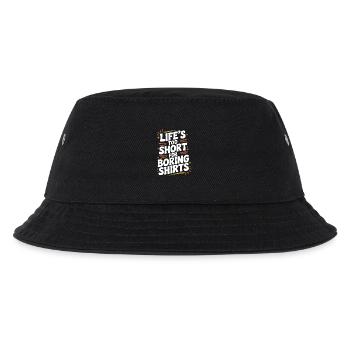 Das Leben ist zu kurz für langweilige Hemden - Kinder Bucket Hat - Schwarz - Vorne