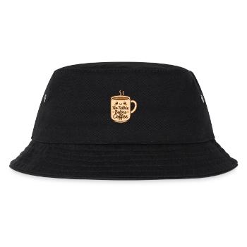 Kein Talkie Vor dem Kaffee Niedliches Gemütliches Design - Kinder Bucket Hat - Schwarz - Vorne