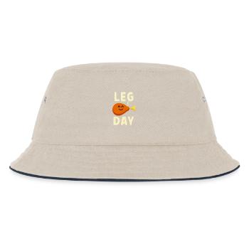Spaß Beintag Thanksgiving Geschenke Kostüm Truthahn Tag - Kinder Bucket Hat - Natur/Navy - Vorne