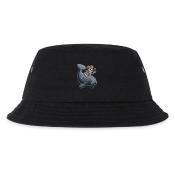 Skelett Cowboy reitet Seekuh - Kinder Bucket Hat - Schwarz - Vorne