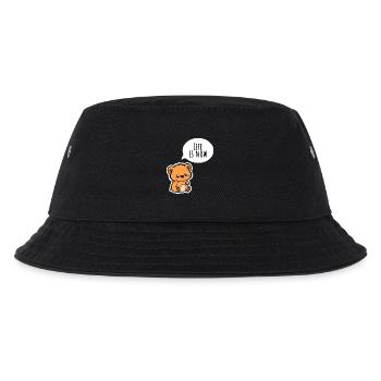 Der niedliche Bär: Das Leben ist jetzt! Genieße es - Kinder Bucket Hat - Schwarz - Vorne