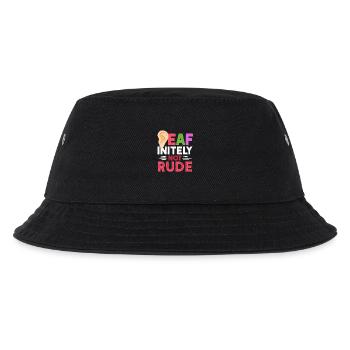 Deaf Deaf Deaf-initely Not Rude - Kids’ Bucket Hat - black - Front